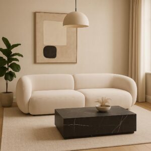 Canapea bej 4 locuri din catifea Kate