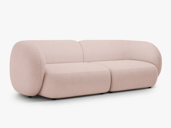 Canapea roz pal 4 locuri din tesatura boucle Kate - imagine 4
