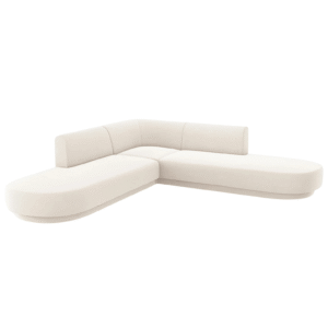 Coltar modular bej deschis din catifea Miley II