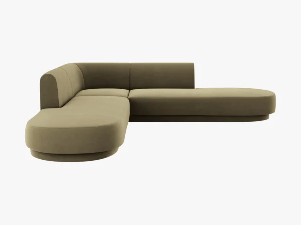 Coltar modular verde olive din catifea Miley II - imagine 3