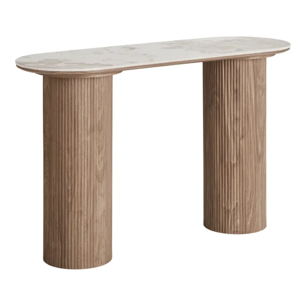 Consola bej/maro din MDF si ceramica Athens