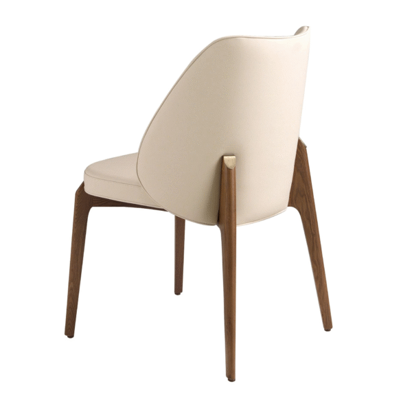 Scaun dining crem din piele si lemn Soho - imagine 5