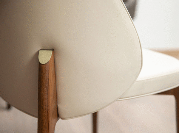 Scaun dining crem din piele si lemn Soho - imagine 7