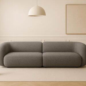 Canapea bej 4 locuri din tesatura boucle Kate