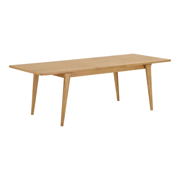 Masa dining extensibila bej natur din MDF si furnir de stejar Darwin