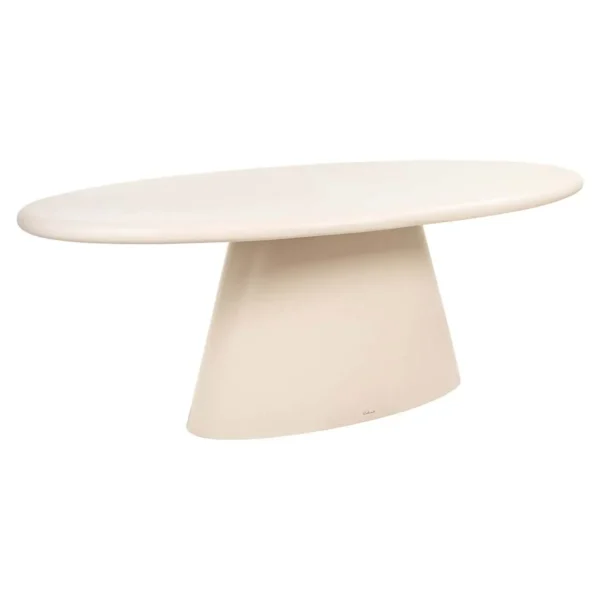 Masa dining ovala crem din acril si beton Bloom - imagine 2
