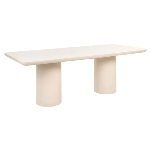 Masa dining ovala crem din acril si beton Bloom Urban