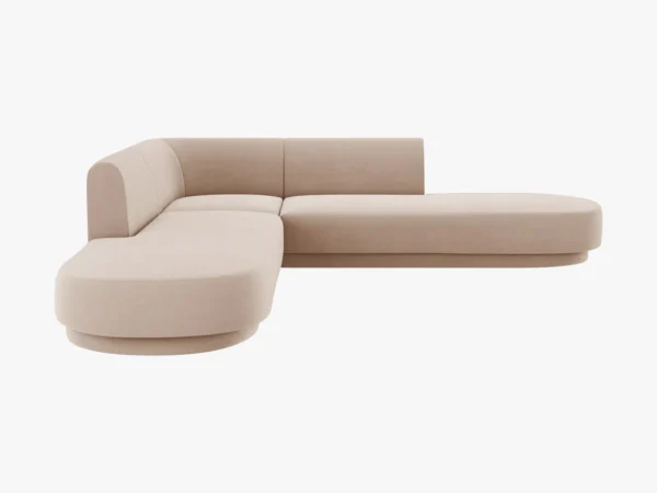 Coltar modular maro cappucinno din catifea Miley II - imagine 4