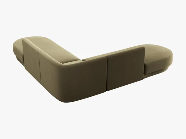 Coltar modular verde olive din catifea Miley II - imagine 4