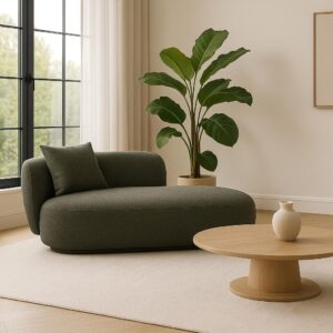 Pat de zi verde din tesatura chenille Ginevra