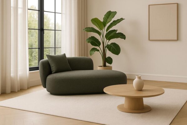Pat de zi verde din tesatura chenille Ginevra - imagine 2