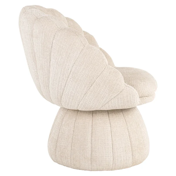 Fotoliu lounge bej din tesatura chenille Blossom - imagine 3