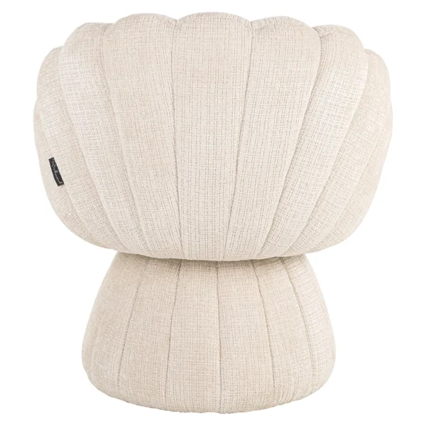 Fotoliu lounge bej din tesatura chenille Blossom - imagine 4