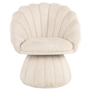 Fotoliu lounge bej din tesatura chenille Blossom