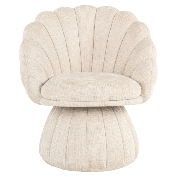 Fotoliu lounge bej din tesatura chenille Blossom - imagine 2