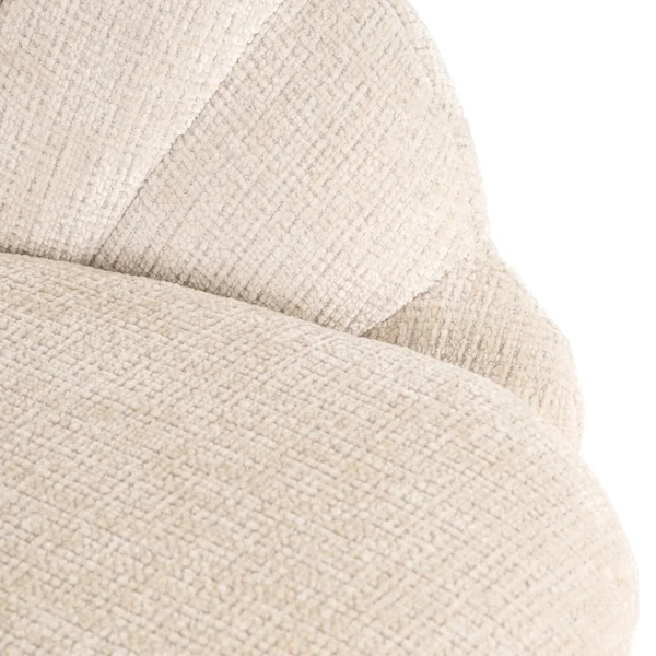 Fotoliu lounge bej din tesatura chenille Blossom - imagine 5