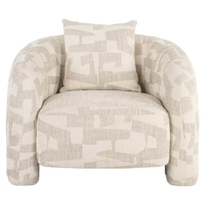 Fotoliu bej din tesatura graficaTuscany