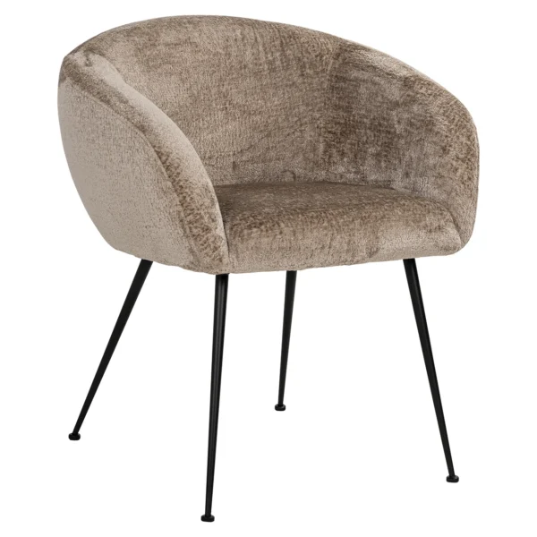 Scaun dining bej maro din tesatura chenille Ruby