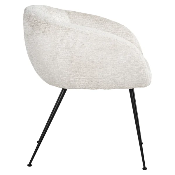 Scaun dining crem din tesatura chenille Ruby - imagine 2
