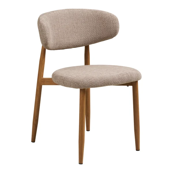 Set 2 scaune dining bej din tesatura Levanto