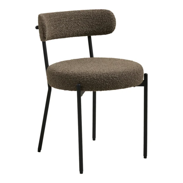 Set 2 scaune dining verzi din tesatura boucle Doris