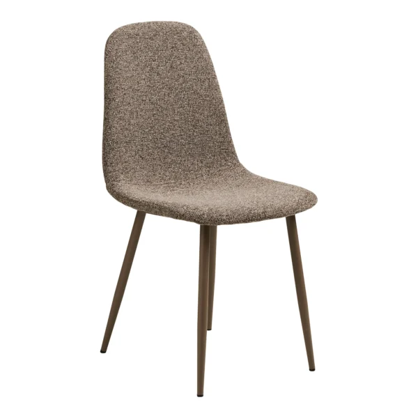 Set 2 scaune dining maro din tesatura boucle Stockholm