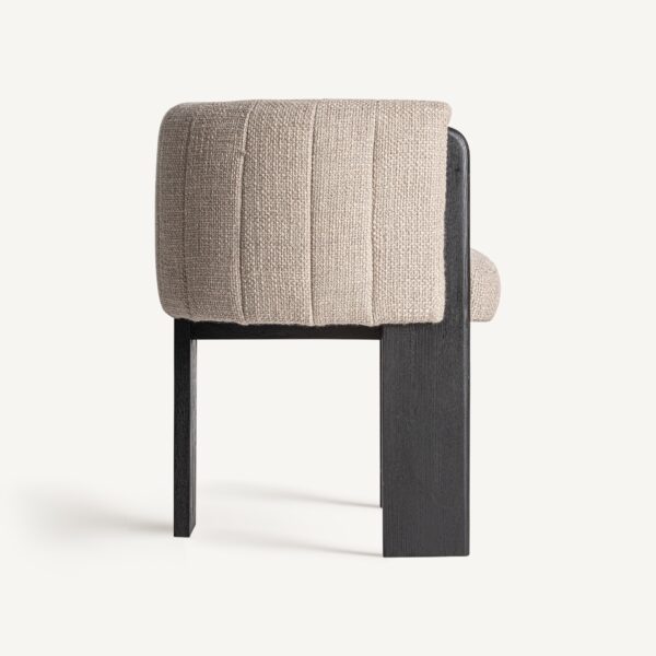 Set 2 scaune dining gri/maro din tesatura si lemn Laives - imagine 3