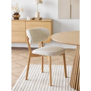 Set 2 scaune dining bej din tesatura Dunkirk