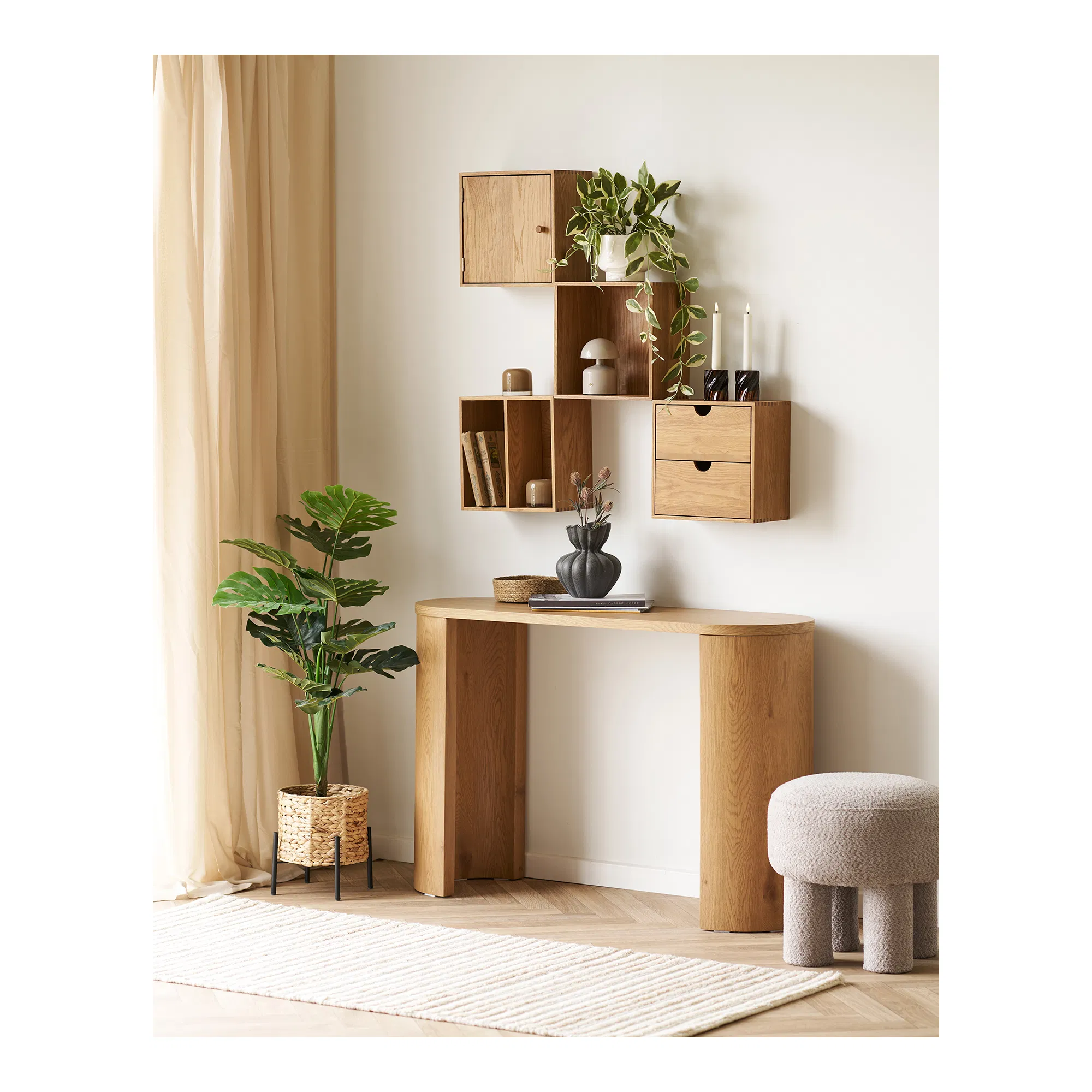 Consola bej natur din MDF Bibione - imagine 2