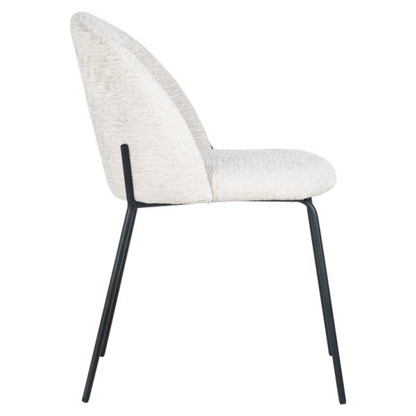 Set 2 scaune dining crem din tesatura texturata Alyssa - imagine 4