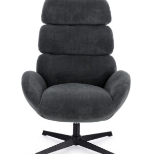 Fotoliu rotativ negru din catifea si metal Violante