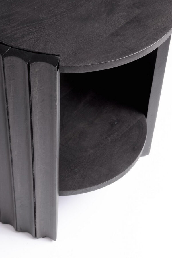 Noptiera neagra rotunda din lemn de mango Orissa - imagine 4
