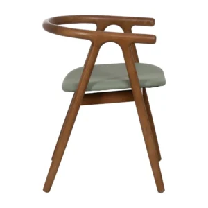 Scaun dining verde menta/maro din piele artificiala si lemn Konte