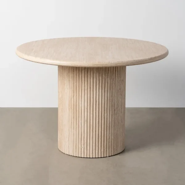 Masa dining rotunda bej din MDF Yvone - imagine 2