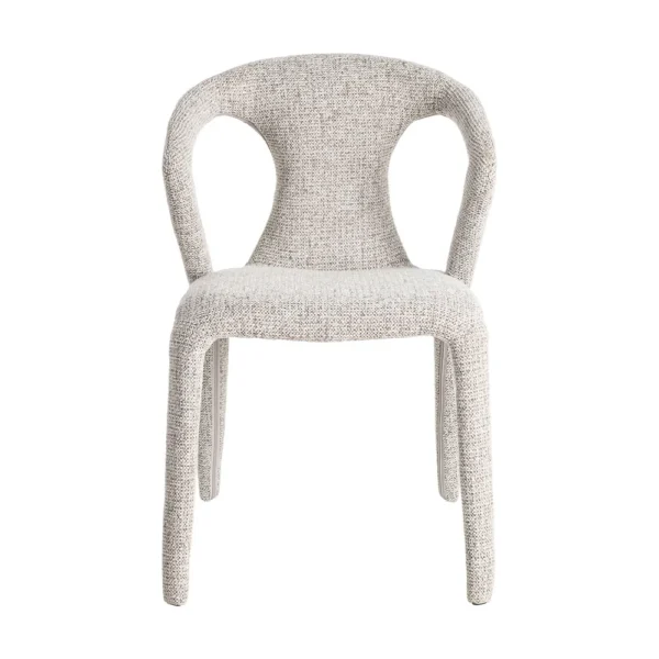 Set 2 scaune dining gri dechis din tesatura Lauris - imagine 3
