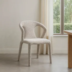 Set 2 scaune dining gri dechis din tesatura Lauris