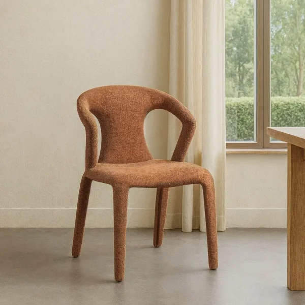 Set 2 scaune dining caramizii din tesatura Lauris - imagine 2