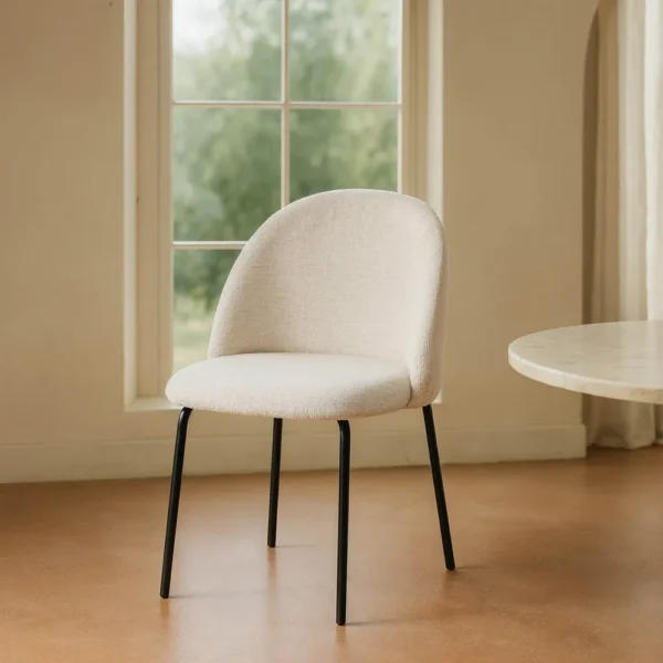 Set 2 scaune dining albe din tesatura Karol