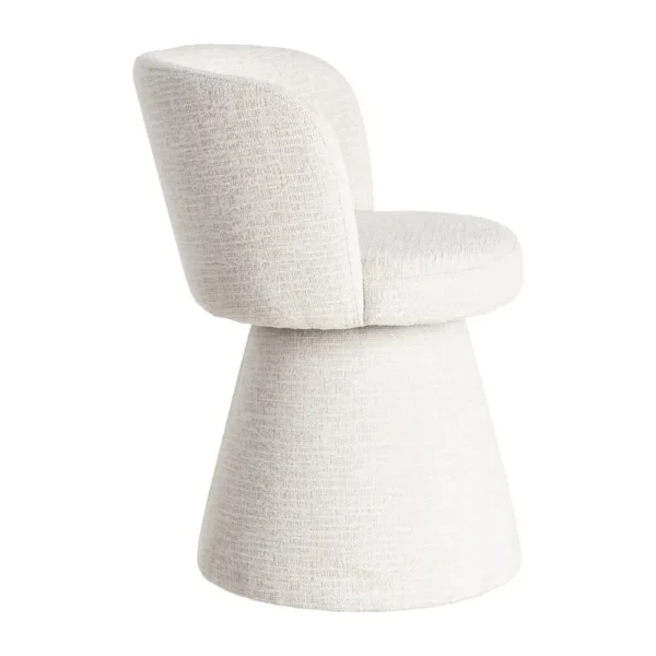 Scaun dining rotativ alb din tesatura Dionis - imagine 4