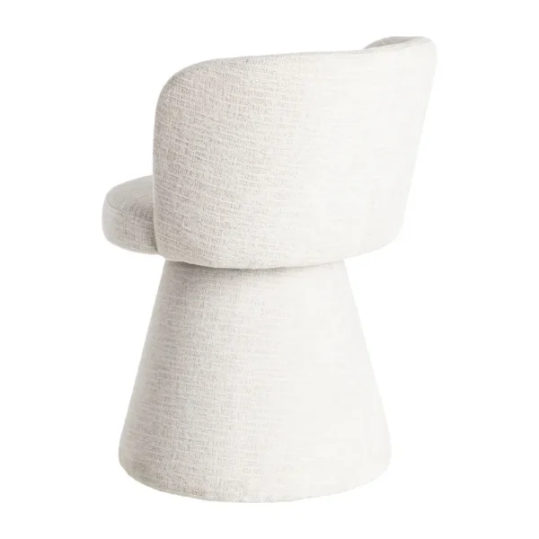 Scaun dining rotativ alb din tesatura Dionis - imagine 5