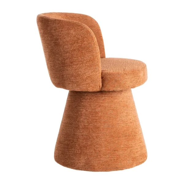 Scaun dining rotativ caramiziu din tesatura Dionis - imagine 3