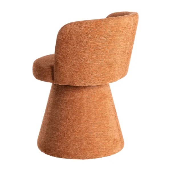 Scaun dining rotativ caramiziu din tesatura Dionis - imagine 4