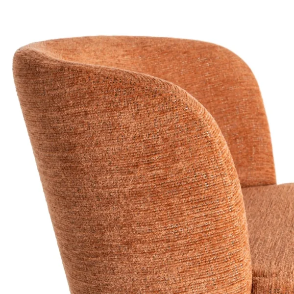 Scaun dining rotativ caramiziu din tesatura Dionis - imagine 6
