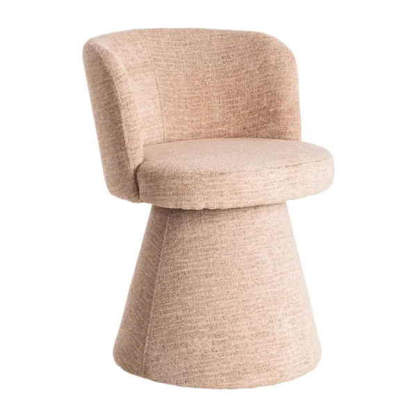 Scaun dining rotativ roz somon pal din tesatura Dionis - imagine 2