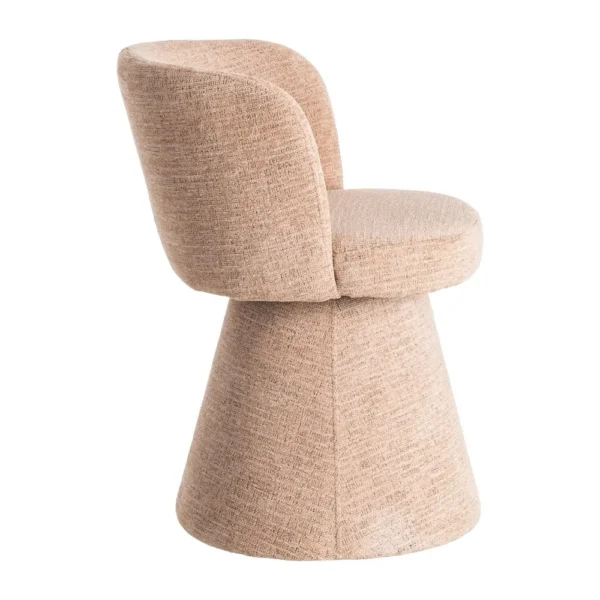 Scaun dining rotativ roz somon pal din tesatura Dionis - imagine 3