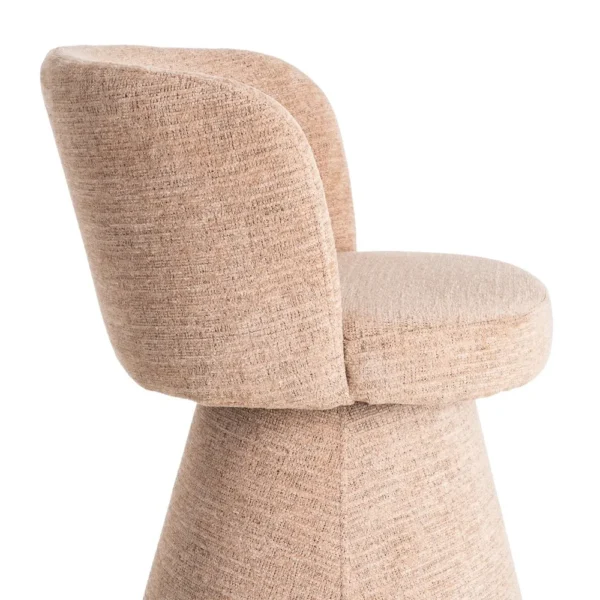 Scaun dining rotativ roz somon pal din tesatura Dionis - imagine 5