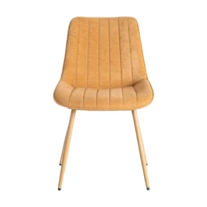 Set 2 scaune dining galben camel din tesatura Thomas