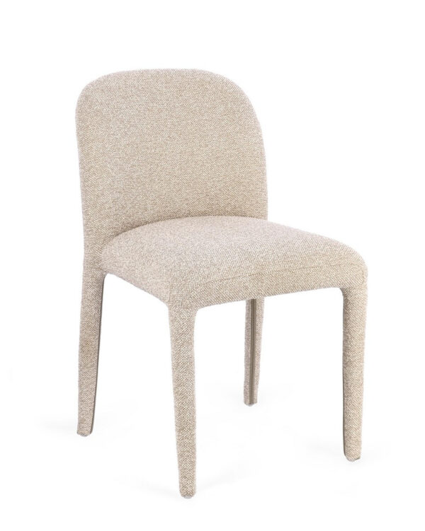Set 2 scaune dining bej din tesatura boucle Antara