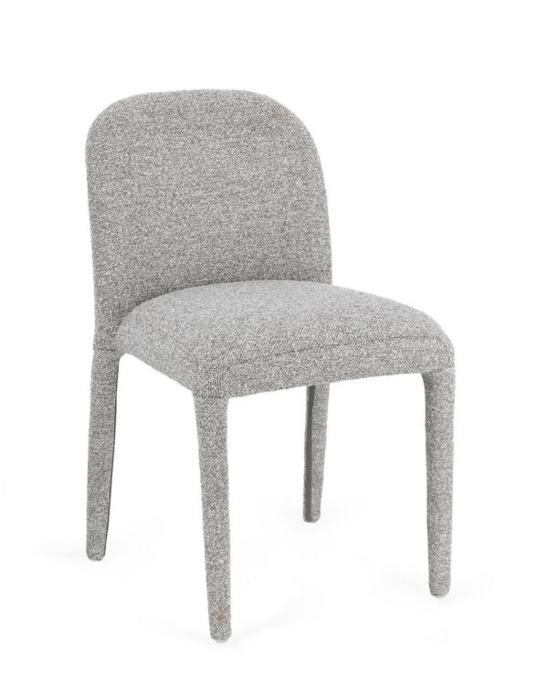 Set 2 scaune dining gri din tesatura boucle Antara