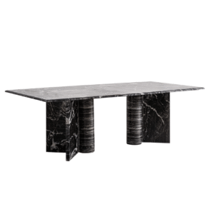 Masa dining neagra din marmura naturala Gautby